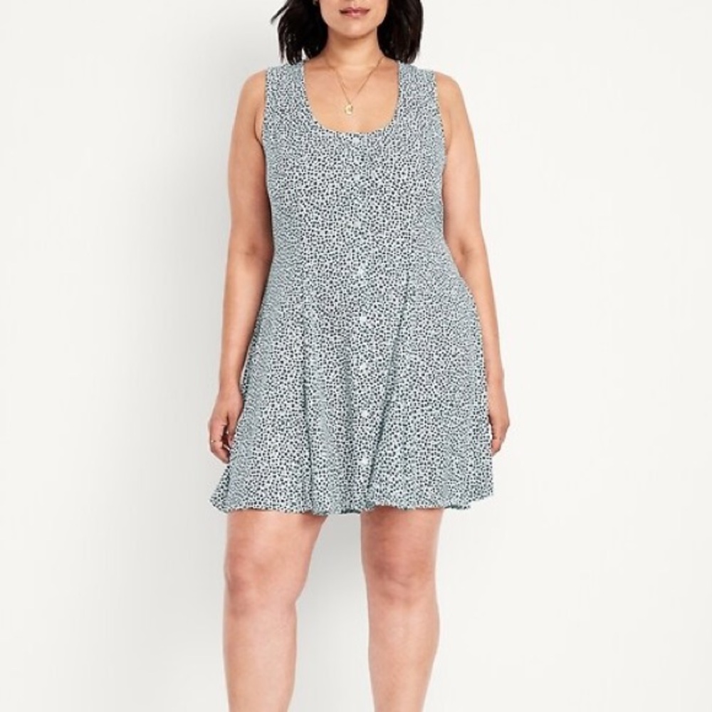 Old Navy Fit & Flare Crepe Button-Front Mini Dress